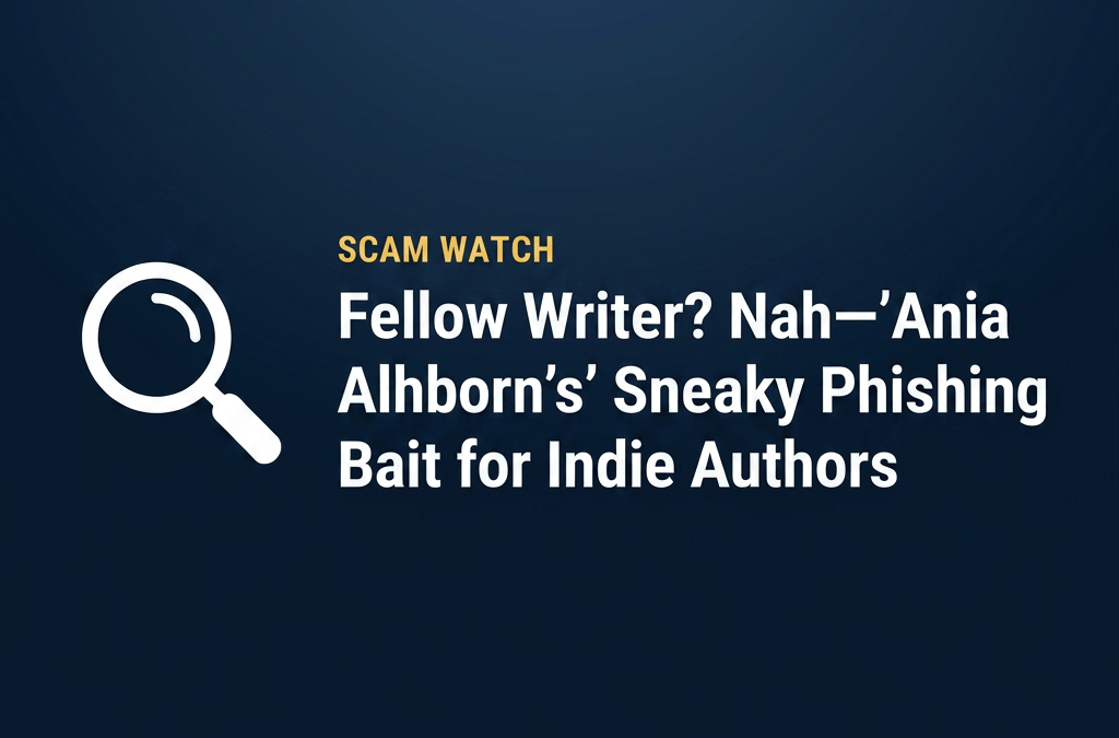 Fellow Writer? Nah—’Ania Alhborn’s’ Sneaky Phishing Bait for Indie Author