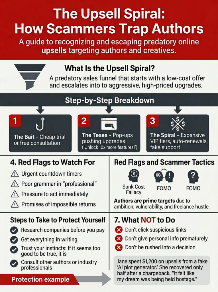 The Upsell Spiral: How Scammers Trap Authors in Endless Online Fraud
