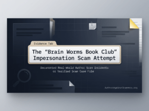 Brain Worms Book Club Scam Header