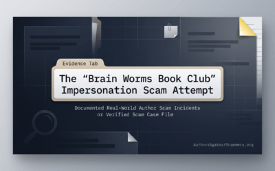 Case Study – Brain Worms Book Club Impersonation Scam Attempt (Legitimate Group Impersonation)