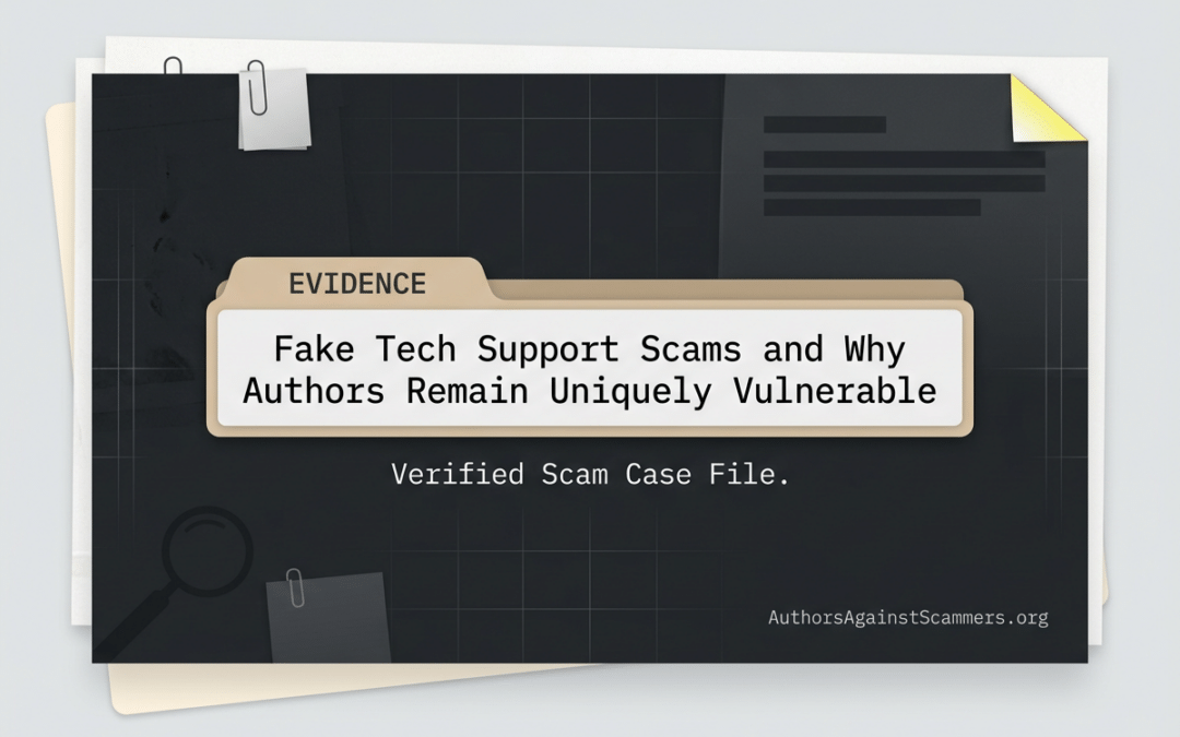 Case Study – Fake Tech Support Scams — And Why Authors Should Still Be Paying Attention