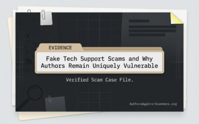 Case Study – Fake Tech Support Scams — And Why Authors Should Still Be Paying Attention
