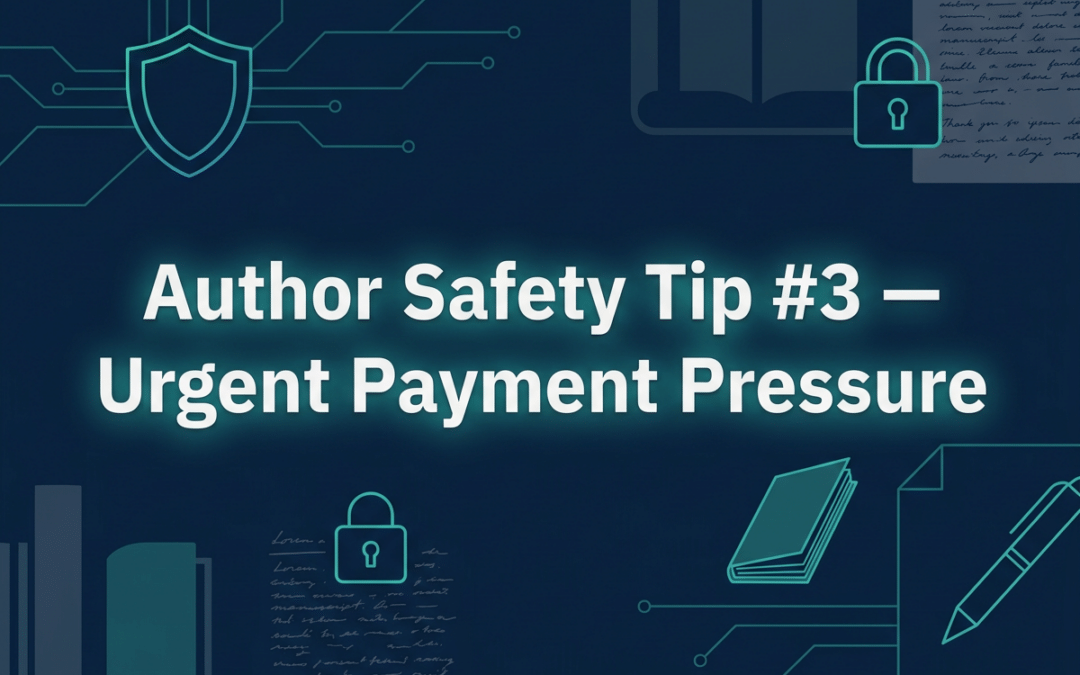 Author Safety Tip #3 — Urgent Payment Pressure
